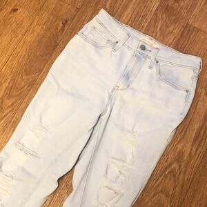 Levi’s 721 High Rise Skinny Distressed Light Wash Denim Jeans Size 28